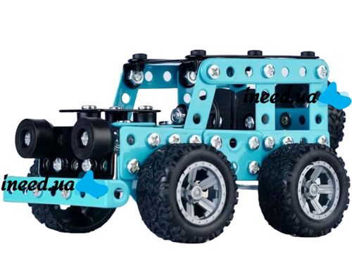 Дитячий розвиваючий конструктор позашляховик Jixin Xyzhi Off-Road Vehicle YK623 на 190 деталей, металевий набір джип для складання машинки для дітей
