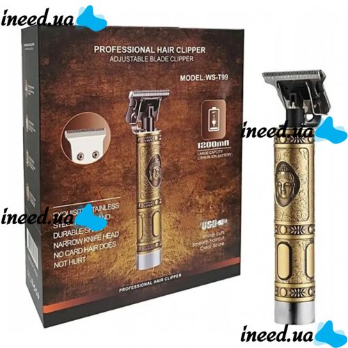Wireless Edging Machine Hair Clipper WS-T99 for Cutting Mustache and Beard Hair Rechargeable Portable Waterproof Trimmer Razor