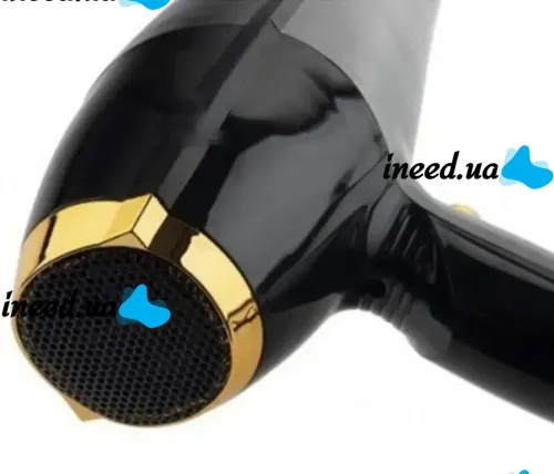Профессиональный фен Gemei GM-1765 2800W для сушки и укладки волос, Электрический фен с холодным обдувом и концентратором 3 скорости 2800Вт Черный