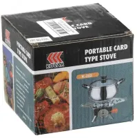 Tourist gas burner stove taganok Kovar MB-K202 for cooking with collet mounting for gas cylinders and piezo ignition Red