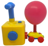 Children's Airmobile Balloon Inflating Machine Aerodynamics Reaction FORCE Principle, Toy pump with a car Inflates balloons and Rides for Children