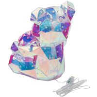 Crystal Teddy Bear with Heart Love Bear Red 3D LED Lighted 25 cm, LED Holographic Lighted Teddy Bear with Heart by USB Red