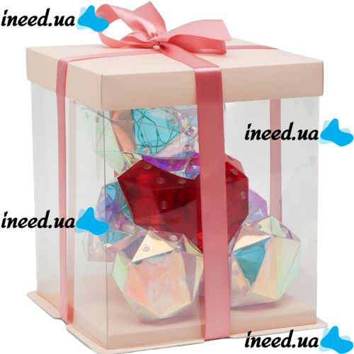 Crystal Teddy Bear with Heart Love Bear Red 3D LED Lighted 25 cm, LED Holographic Lighted Teddy Bear with Heart by USB Red