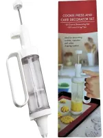 Кондитерський шприц прес Cookie Press and cake Decorator Set з насадками і трафаретами для декорування печива і тортів, пістолет для крему