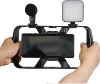 Live Broadcast TL-49T 4in1 phone cage tripod with Led light and microphone, Monopod smartphone holder with remote control for selfies and video
