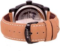 Чоловічі наручні Curren Leisure Series 8158 на руку з ремінцем зі штучної шкіри, Класичний кварцовий годинник з чорним циферблатом і календарем