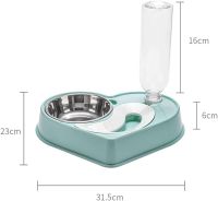 Годівниця з поїлкою для домашніх тварин Dog & Cat bowl 2в1 500мл, Миска зі сталі з автоматичним диспенсером для води для собак і котів синя