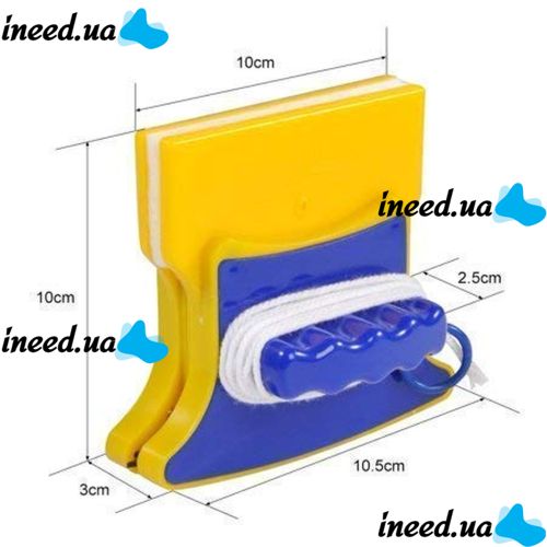 Двостороння магнітна щітка для миття вікон з двох сторін Cleaning Double Side Glass Cleaner, магнітний скребок двостороннього миття скла