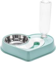 Годівниця з поїлкою для домашніх тварин Dog & Cat bowl 2в1 500мл, Миска зі сталі з автоматичним диспенсером для води для собак і котів синя