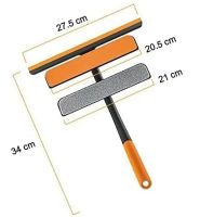 Multifunctional Rotating Brush for Washing windows and Panes 3 in 1 Squegee Window Cleaner 360°, Water Scraper for hard-to-reach places of glass