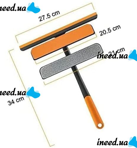 Multifunctional Rotating Brush for Washing windows and Panes 3 in 1 Squegee Window Cleaner 360°, Water Scraper for hard-to-reach places of glass