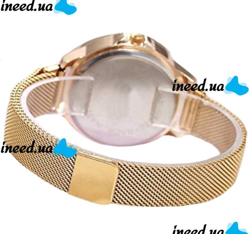 Жіночий наручний годинник Flower Diamond Rotation Watch Gold WJ-8052 з обертовим роторним циферблатом і ремінцем на магнітній застібці Золото