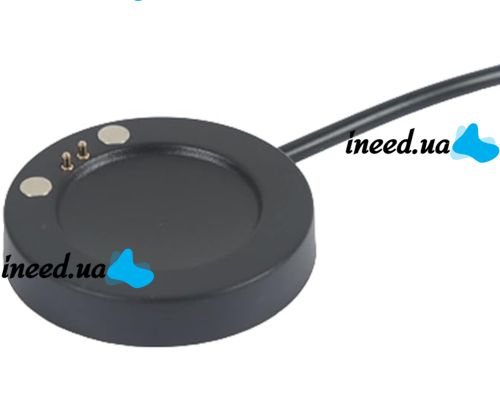 Магнітний зарядний пристрій IS7 Charging Line для Smart Watch T500, Магнітна USB зарядка 37мм 2-конектора для зарядки смарт годинників Чорна