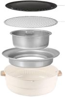 Бездимний круглий гриль з решіткою Stove NO.898 30 см для барбекю, Вугільна складна кругла піч для смаження м'яса, риби та овочів для кемпінгу