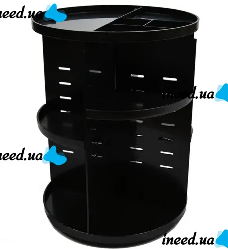 Поворотний органайзер для косметики Rotation Cosmetic Box 360 SX249, косметичний бокс підставка 7006 для зберігання кистей та інструментів Чорний