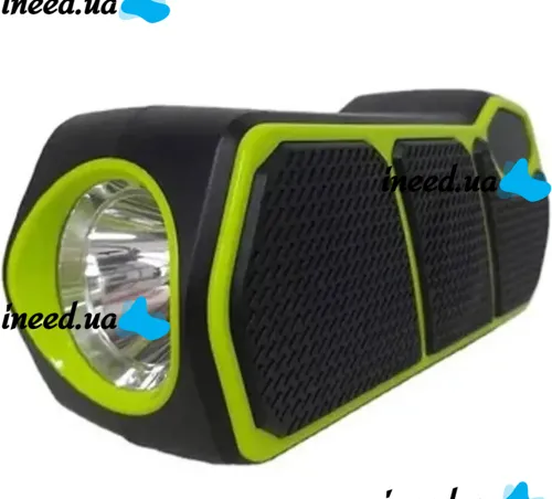 Беспроводная Bluetooth колонка фонарь Solar GDLite GD-11 1500 mAh с солнечной панелью, Аккумуляторный радиоприемник с фонариком FM Power Bank Зеленый