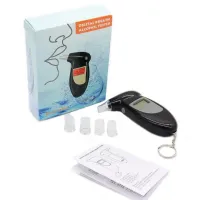 Карманный электронный алкотестер с мундштуками Digital Breath Alcohol Tester с LCD дисплеем 80025 Персональный алкометр анализатор спирта