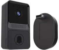 Wireless Video Doorbell Intercom Wi-Fi Mini Doorbell AiWit T2 Mini 720p for Home, Cordless WIFI Doorbell with Camera Android iOS Black