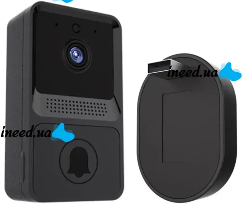 Wireless Video Doorbell Intercom Wi-Fi Mini Doorbell AiWit T2 Mini 720p for Home, Cordless WIFI Doorbell with Camera Android iOS Black