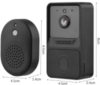 Wireless Video Doorbell Intercom Wi-Fi Mini Doorbell AiWit T2 Mini 720p for Home, Cordless WIFI Doorbell with Camera Android iOS Black