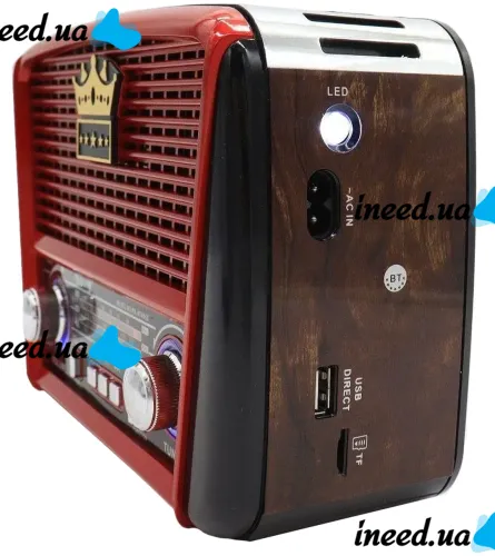 Rechargeable FM Radio Receiver MP3 Speaker Golon RX-455S SOLAR USB+SD with Solar Panel, Portable FM Radio Receiver 6W with Battery Red