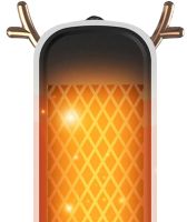 Outdoor Spiral Heater Fan Heater Voltronic JIEBO-N8 500W with Deer Horns, Portable Desktop Electric Heater Deer White