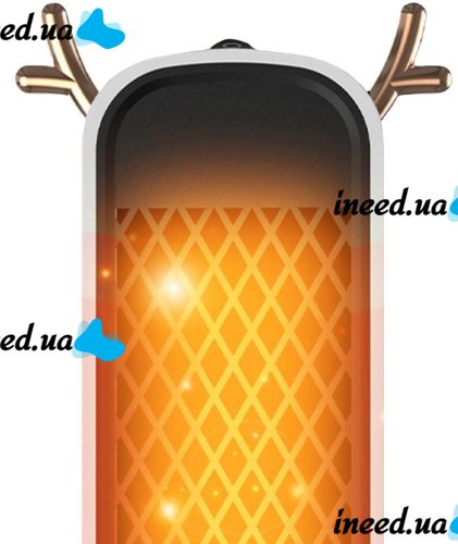 Outdoor Spiral Heater Fan Heater Voltronic JIEBO-N8 500W with Deer Horns, Portable Desktop Electric Heater Deer White