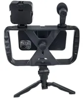 Live Broadcast TL-49T 4in1 phone cage tripod with Led light and microphone, Monopod smartphone holder with remote control for selfies and video