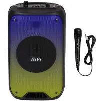 TMG HiFi RX-6168 10W Wireless Bluetooth Speaker with Microphone and RGB LED Backlight, Rechargeable Bluetooth Speaker USB AUX for Android IOS Black