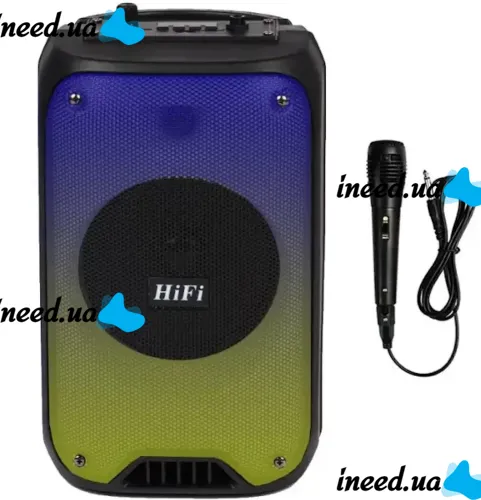 TMG HiFi RX-6168 10W Wireless Bluetooth Speaker with Microphone and RGB LED Backlight, Rechargeable Bluetooth Speaker USB AUX for Android IOS Black