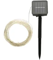 Уличная светодиодная гирлянда Solar String Lights 12 метров 100 LED RGB диодов с солнечной панелью, Водонепроницаемая Роса с пультом Мультицветная