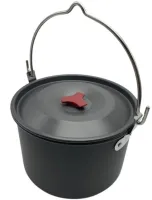 Camping cooking AL-600 Travel Cookware Set for 15 items kettle 3 pots frying pan and kitchen utensils in a camping case
