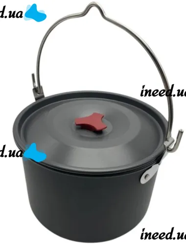Camping cooking AL-600 Travel Cookware Set for 15 items kettle 3 pots frying pan and kitchen utensils in a camping case