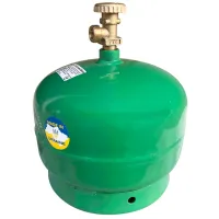 Tourist Gas Cylinder Golden Lion Rudyy CK-630 5 liters 2kg without burner, Household Cylinder 2.5 kW Propane with Handle GL-2 PK-630 for Home Green