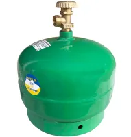 Tourist Gas Cylinder Golden Lion Rudyy SB-605 without burner 8 liters 3kg, Household Cylinder 2.5 kW Propane with Handle GL-2 PK-605 for Home Green
