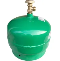 Tourist Gas Cylinder Golden Lion Rudyy SB-605 without burner 8 liters 3kg, Household Cylinder 2.5 kW Propane with Handle GL-2 PK-605 for Home Green
