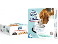 Поїлка непроливайка з плаваючим диском для води Magic Bowl для собак і кішок, Миска антипроливайка для домашніх тварин Біла 1,5 л