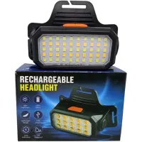 Налобний акумуляторний ліхтарик Bailong BL-5120 70 COB LED з білим і червоним світлом, Світлодіодний ліхтар з кріпленням на голову 6 режимів Чорний