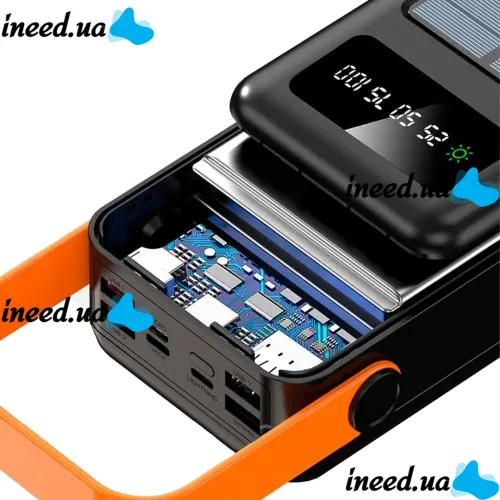 Portable Charger Power Bank Voltronic YM635DX 30000mAh with Solar Panel and Flashlight Solar External Battery Power Bank for Charging