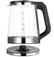 Electric glass kettle BITEK BT-7846 2.3 liters, Desktop electric kettle BITEK BT7846 2000W with automatic disconnection from the mains Black