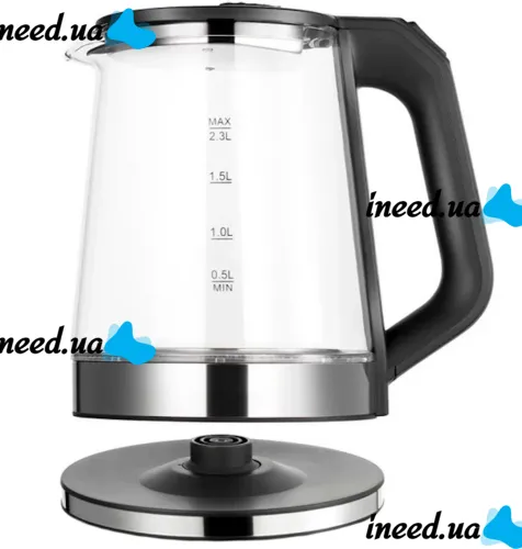 Electric glass kettle BITEK BT-7846 2.3 liters, Desktop electric kettle BITEK BT7846 2000W with automatic disconnection from the mains Black