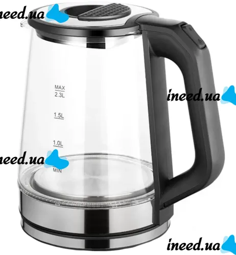 Electric glass kettle BITEK BT-7846 2.3 liters, Desktop electric kettle BITEK BT7846 2000W with automatic disconnection from the mains Black