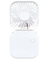Folding Cordless Holding Fan YH-6 3 speeds with neck strap, Cordless USB Cordless Handheld Cooler YH6 White