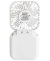Folding Cordless Holding Fan YH-6 3 speeds with neck strap, Cordless USB Cordless Handheld Cooler YH6 White
