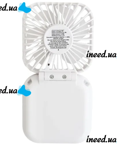 Folding Cordless Holding Fan YH-6 3 speeds with neck strap, Cordless USB Cordless Handheld Cooler YH6 White