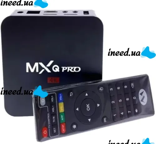 Smart TV Set-top Box with Ultra MXQ PRO 4K 2GB/16GB Remote Control, Android 7.1 Media Player, Digital TV Set-top Box with Built-in WiFi Module Black