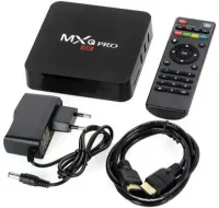 Smart TV Set-top Box with Ultra MXQ PRO 4K 2GB/16GB Remote Control, Android 7.1 Media Player, Digital TV Set-top Box with Built-in WiFi Module Black