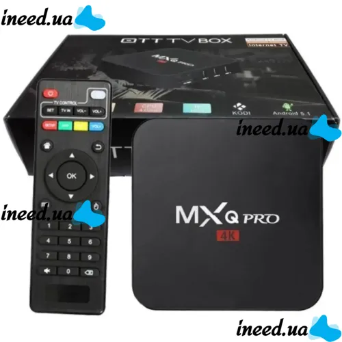 Smart TV Set-top Box with Ultra MXQ PRO 4K 2GB/16GB Remote Control, Android 7.1 Media Player, Digital TV Set-top Box with Built-in WiFi Module Black