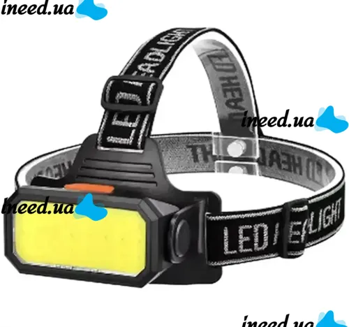 Налобний акумуляторний ліхтарик Bailong BL-5120 70 COB LED з білим і червоним світлом, Світлодіодний ліхтар з кріпленням на голову 6 режимів Чорний