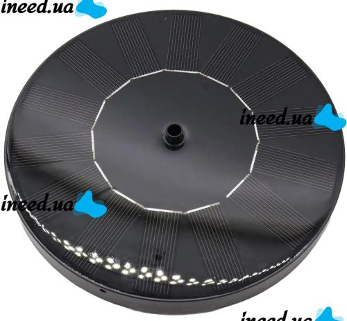 Garden Floating Fountain Solar Fountain Pump Aisitin RC-611 130mm Solar Powered with Nozzles, Solar Water Pump Up to 150L/h for Garden Black